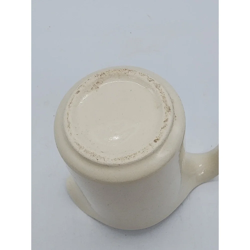 Vintage Mid Century Modern Atomic Starburst Ceramic Pitcher Cream Green MCM